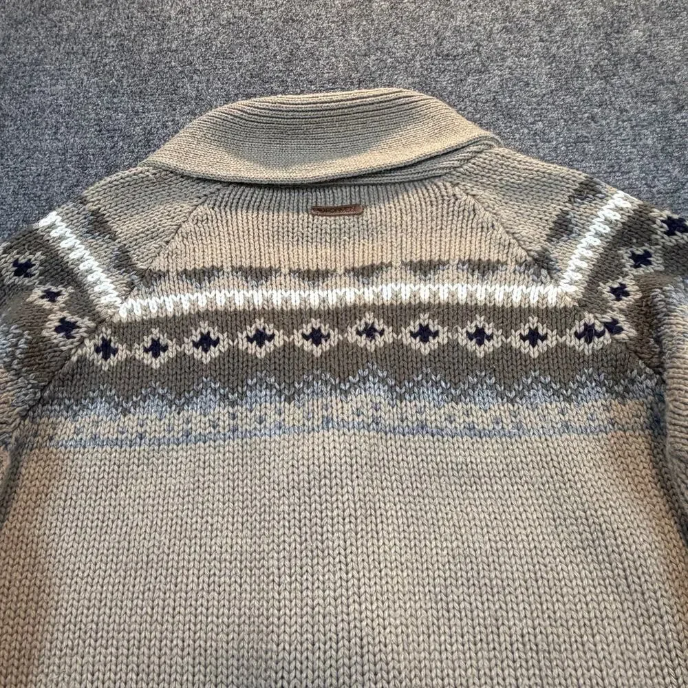Formen Vintage Mens Medium Nordic Fair Isle Knit Shawl Collar Cardigan Sweater